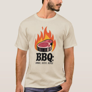 T-shirt BBQ : Fumée, Taille, Répétition