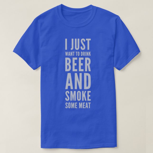 T-shirt BBQ Fumer Pitmaster Cadeau Boire Bière Fumer Viand (Design devant)