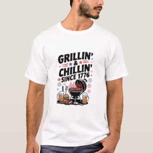 T-shirt BBQ "Grillin' & Chillin' depuis 1776"