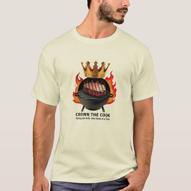 T-shirt BBQ King - Couronne le cuisinier, Règle le grill (Devant)
