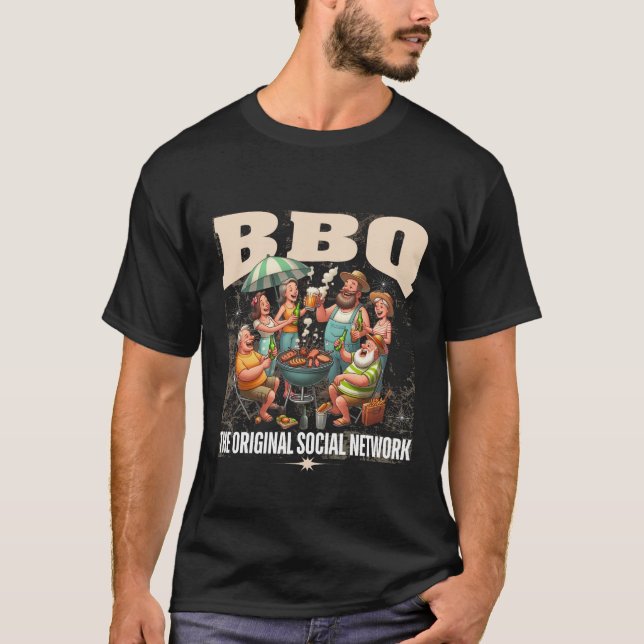 T-shirt BBQ : Le réseau social original (Devant)