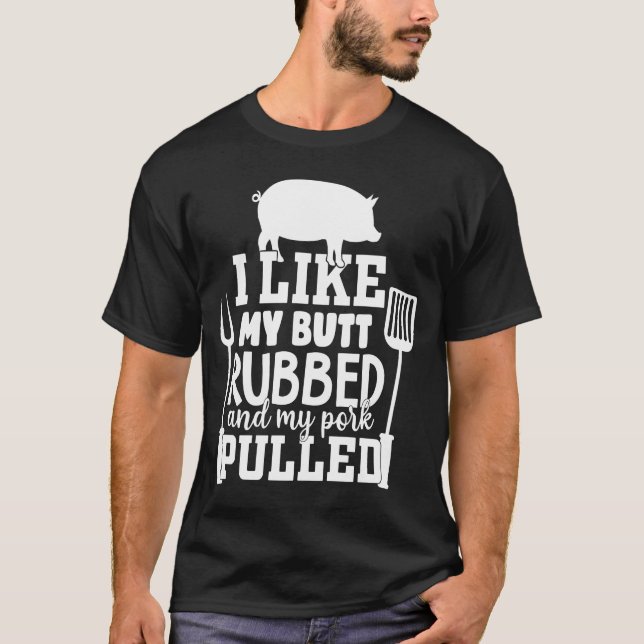 T-shirt BBQ pour Hommes Drôle - J'aime mon Bébé de Bouton (Devant)