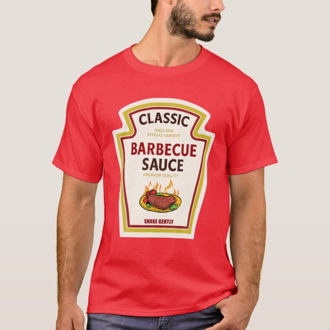 T-shirt BBQ Sauce Barbecue Ketchup Costume moutarde Hallow (Devant)
