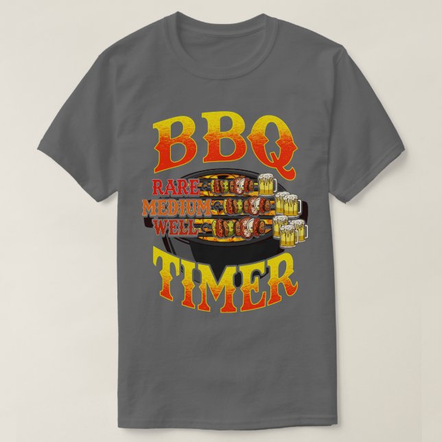 T-shirt BBQ Timer Grill Grill Master Bière Boire Humo (Design devant)