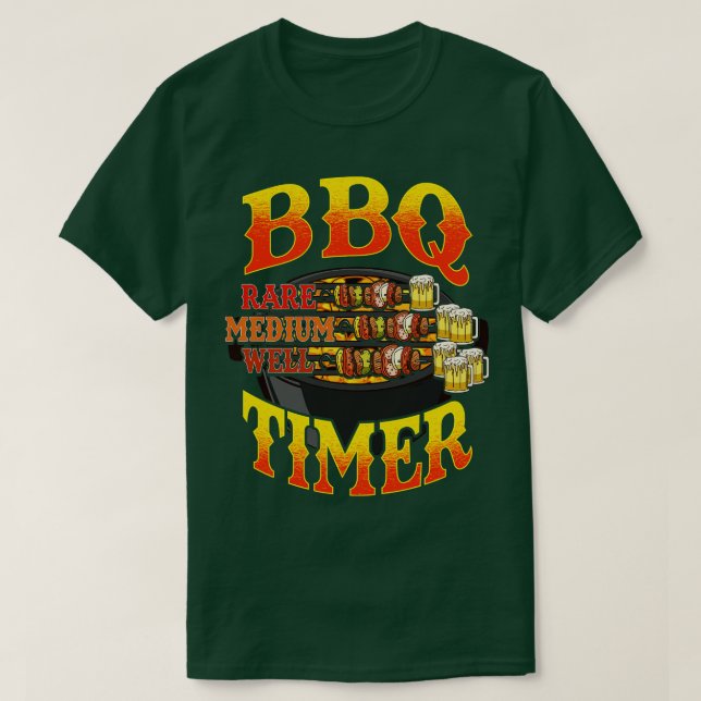 T-shirt BBQ Timer Grill Grill Master Bière Boire Humo (Design devant)