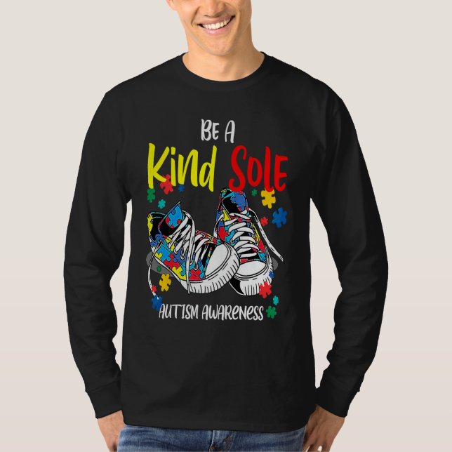 T-shirt Be A Kind Sole Autism Awareness Rainbow Trendy Puz (Devant)
