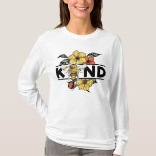 T-shirt BE Bumble Bee & Floral Message positif
