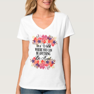T-shirt Be Kind - Aquarelle Florale