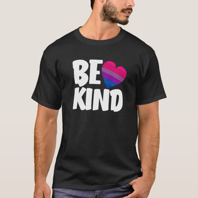 T-shirt Be Kind Funny Bi Pride Flag Bisexual Premium (Devant)