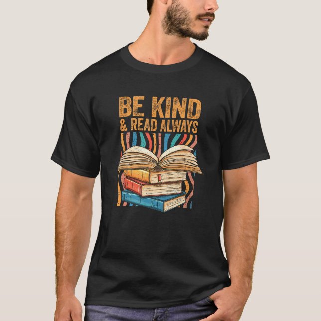 T-shirt Be Kind Read Always Bookish Introvert Librarian Bo (Devant)