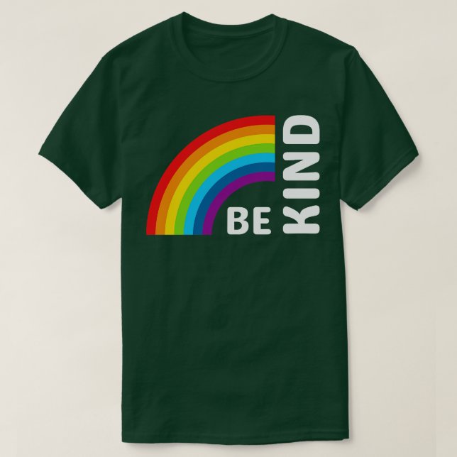 T-shirt Be Kind Retro Rainbow (Design devant)