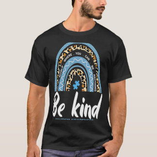 T-shirt Be Kind Sensibilisation sur l'autisme Leopard Rain