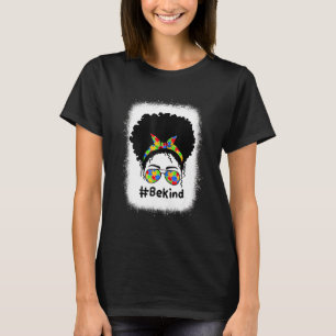 T-shirt Be Kind Sensibilisation sur l'autisme Messy Bun Fe