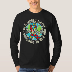 T-shirt Be Kind Sensibilisation sur l'autisme Puzzle Earth
