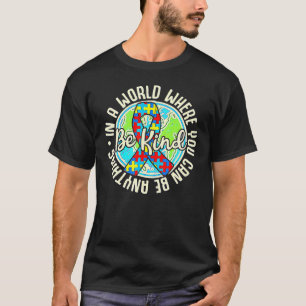 T-shirt Be Kind Sensibilisation sur l'autisme Puzzle Earth