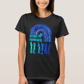 T-shirt Be Kind Sensibilisation sur l'autisme Rainbow Tren