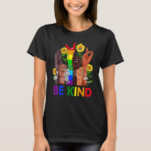 T-shirt Be Kind Sign Language Hand Talking Lgbtq