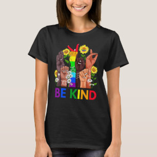 T-shirt Be Kind Sign Language Hand Talking Lgbtq Gay Les P