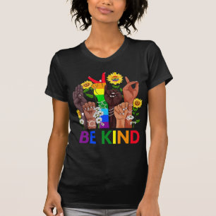 T-shirt Be Kind Sign Language Hand Talking LGBTQ Gay Les P