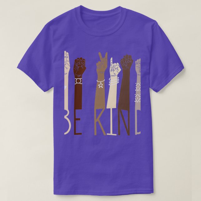 T-shirt Be Kind Sign Language Hand Talking Teacher Interp (Design devant)