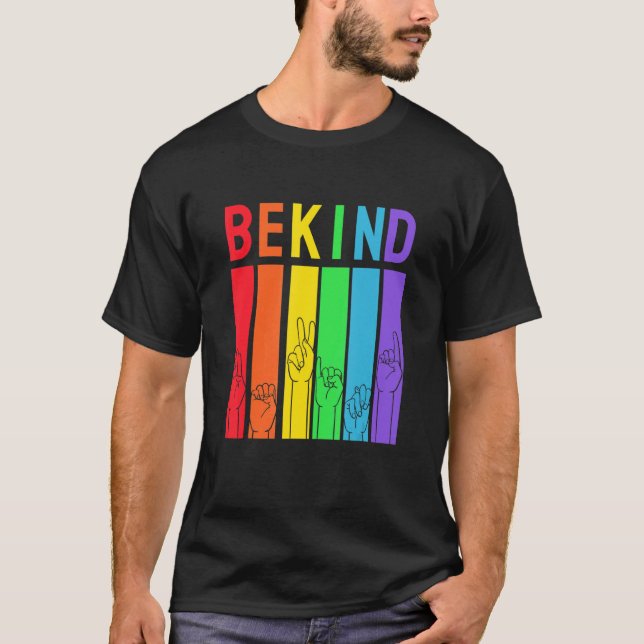 T-shirt Be Kind Sign Language Hand Talking Teachers Interp (Devant)