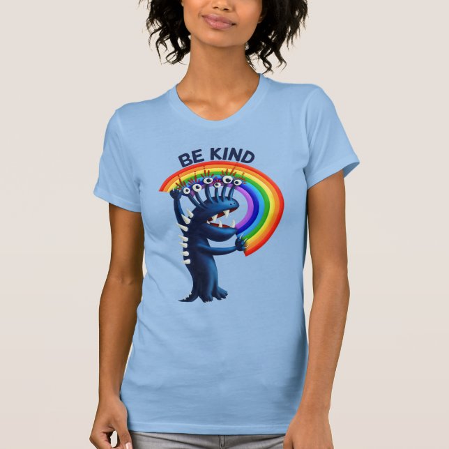T-shirt Be Kind - Sympa Caractère Rainbow Message positif (Devant)