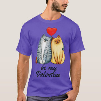 T-shirt Be My Valentine Cats Love Valentines Day Anima
