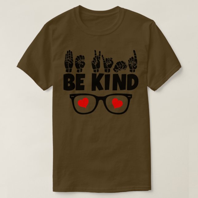 T-shirt BE Texte et ASL noir et blanc 15 (Design devant)