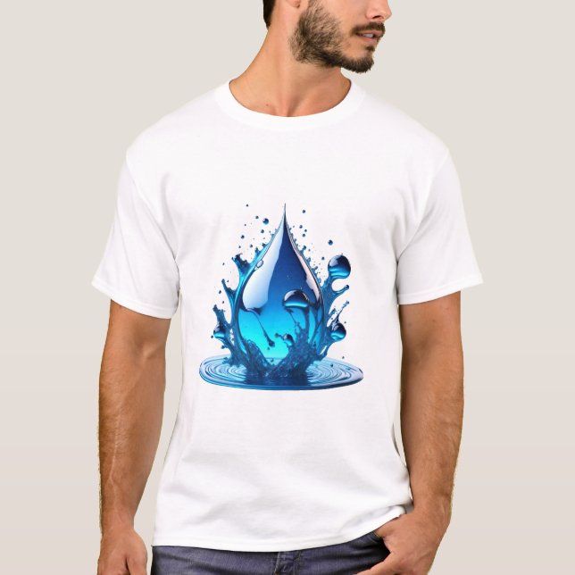 T-shirt "Be Water" Drop Design Haute qualité (Devant)