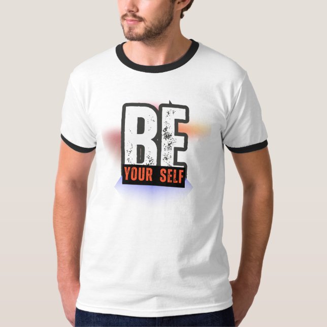 T-shirt BE YOURSELF – Bold Motivational Typography Design (Devant)