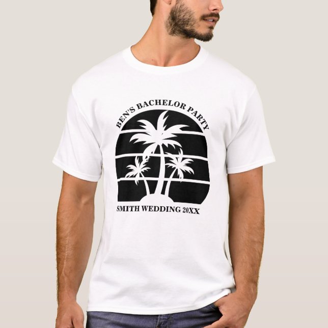 T-shirt Beach Bachelor Party Island Mariage Groomsmen (Devant)