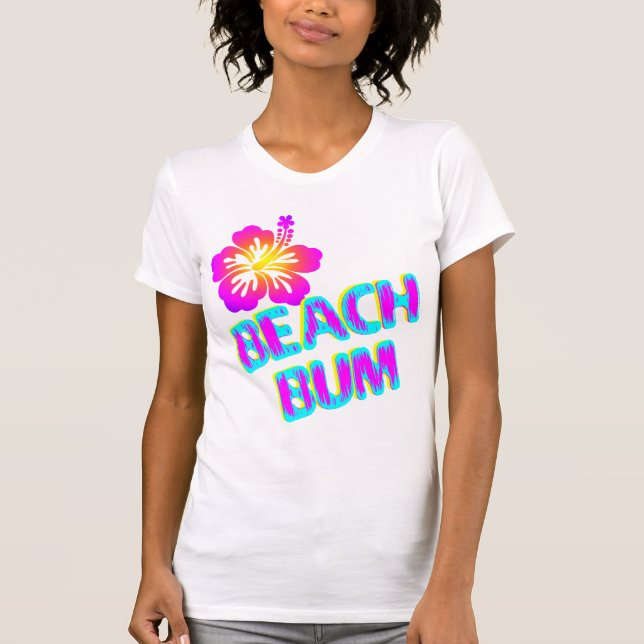 T-shirt Beach Bum Dit Plumeria Flower (Devant)