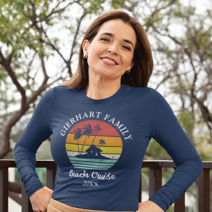 T-shirt Beach Cruise Retro Famille Réunion Maman Vacances