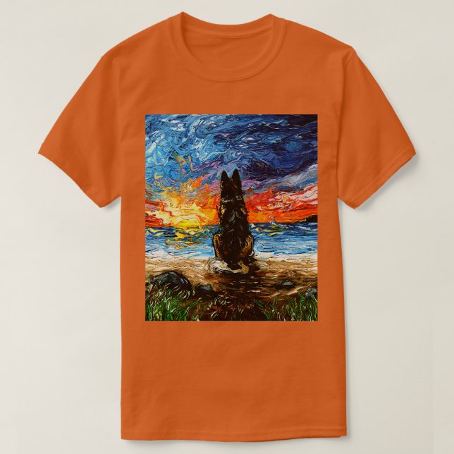 T-shirt Beach Days German Shepherd (Design devant)