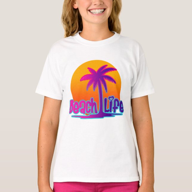 T-shirt Beach Life | Devis texte été et aventure (Devant)