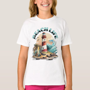 T-shirt Beach Life Plage tropicale et phare