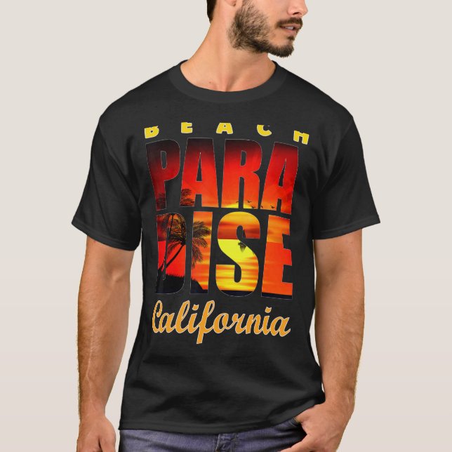 T-shirt Beach Paradise Californie (Devant)