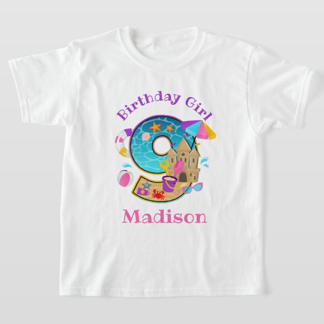 T-shirt beach party Nineth Birthday chemise natation (Poser)
