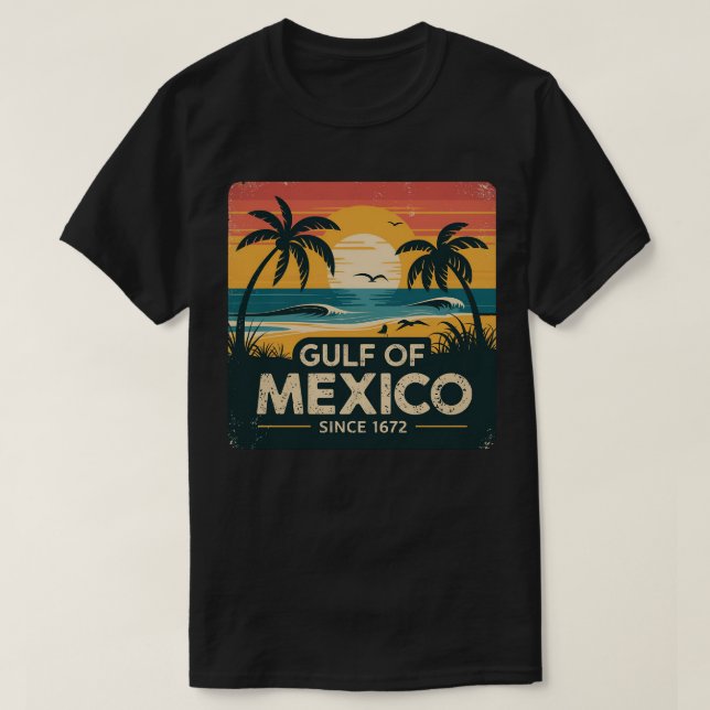 T-shirt Beach Sunset Shirt Tropical Getaway Golfe du Mexiq (Design devant)