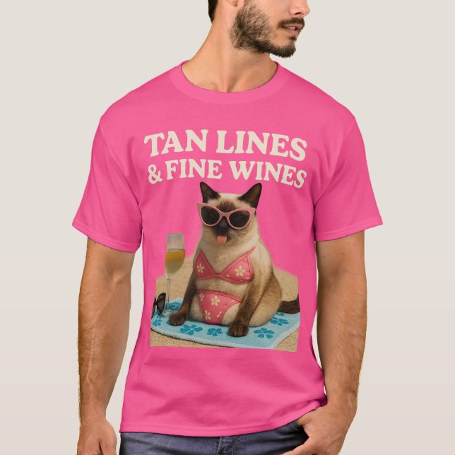 T-shirt Beach themed for Siamese Cat Lovers (Devant)