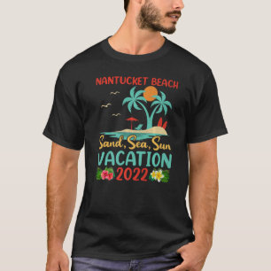 T-shirt Beach Vacation 2022 Retro Massachusetts Nantucket