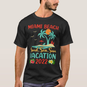 T-shirt Beach Vacation 2022 Retro Sunset Floride Miami Bea