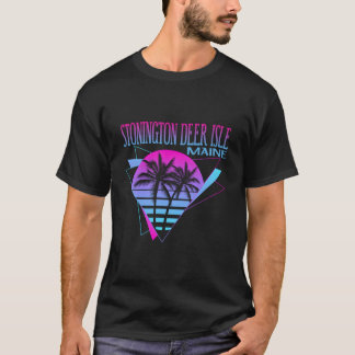 T-shirt Beach Vaporwave Vacation Stonington Deer Isle