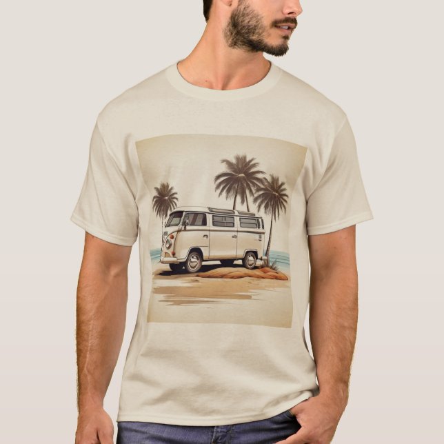 T-shirt Beachside Kombi Adventure Tee - Retro Coastal Char (Devant)