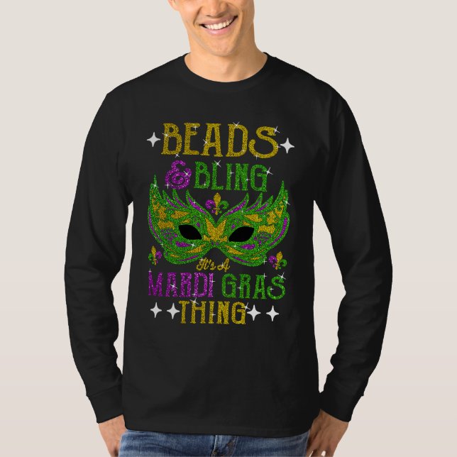 T-shirt Beads And Bling It's A Mardi Gras Thing Cute Carni (Devant)