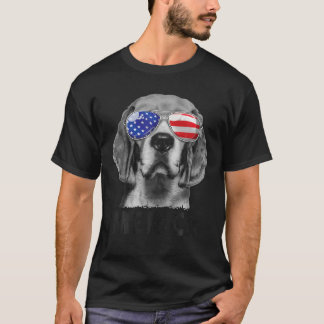 T-shirt Beagle 4 juillet Merica Lunettes de soleil Hommes