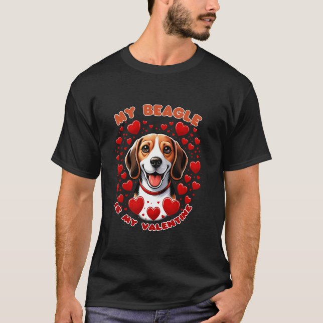 T-shirt Beagle Bliss Célébrez Valentine s avec Canine Lov (Devant)