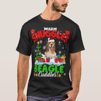 T-shirt Beagle  Bouddles Xmas Arbre Plaid Père Noël