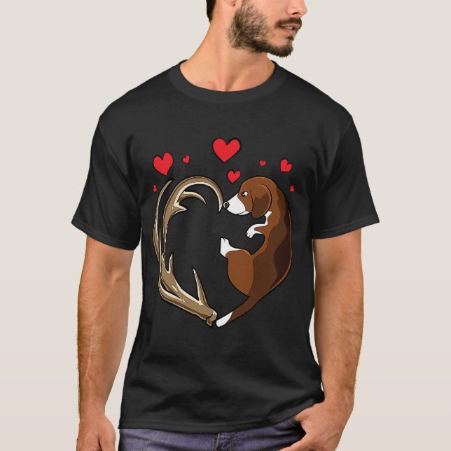 T-shirt Beagle & Chanteuse Chasse HEART chien propriétaire (Devant)