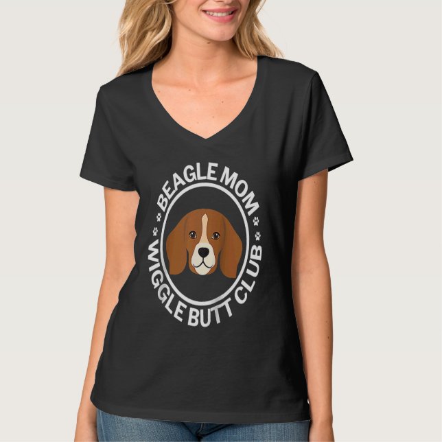 T-shirt Beagle Chien Maman Pour Femme Raglan (Devant)